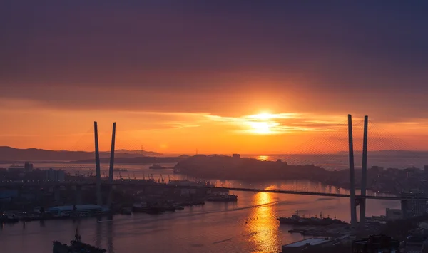 Vladivostok, günbatımı. — Stok fotoğraf