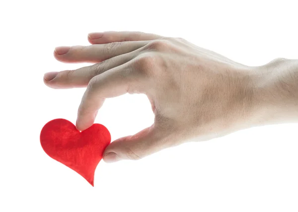 Red heart in hand. — Stock Photo, Image