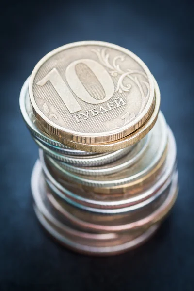 Mucchio di monete russe . — Foto Stock