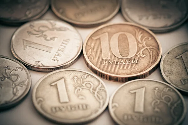 Pile of russian coins. — Stock Photo, Image