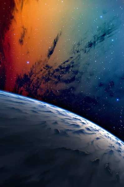 Planeta y nebulosa . — Foto de Stock