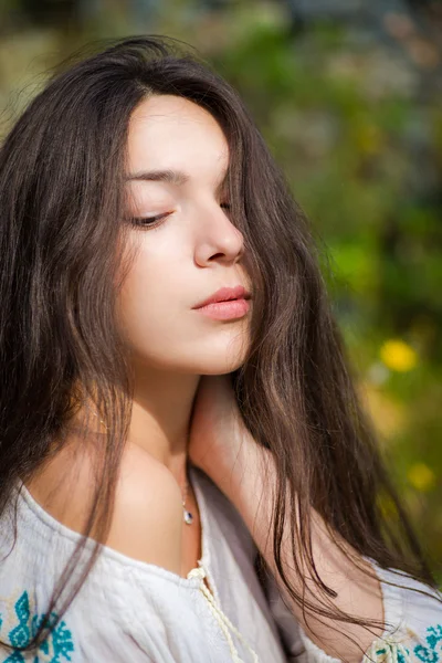 Retrato de una hermosa morena. —  Fotos de Stock