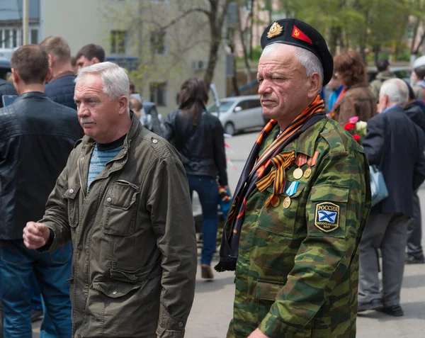 Unidentified veterans during festivities devoted to Victory Day. — Stock Photo, Image