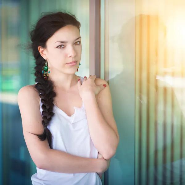 Porträt eines Mädchens aus nächster Nähe. — Stockfoto