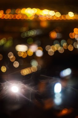 Şehir ışığı bokeh - soyut arkaplan.