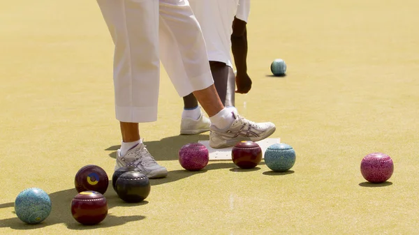 Bowls or lawn bowls players — Stock Photo, Image