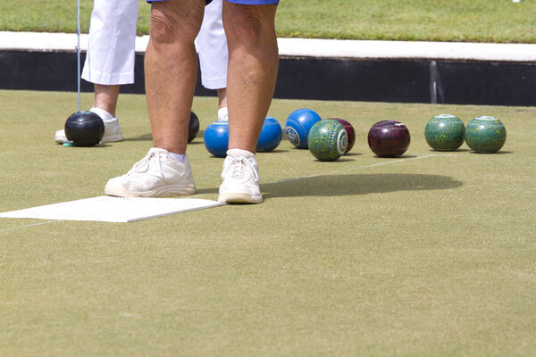Bowls or lawn bowls players