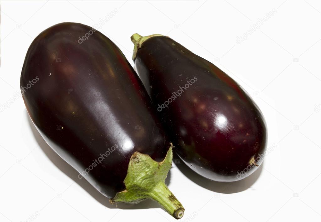 Eggplant or brinjal or aubergine in white background.