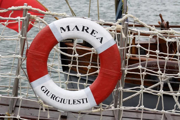 Red white buoy — Stock Photo, Image