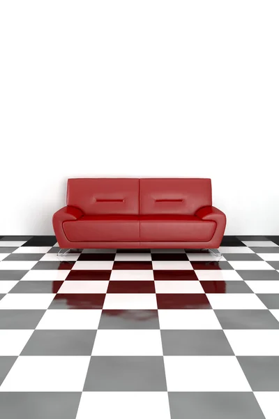 Fundo Parede branca com sofá — Fotografia de Stock