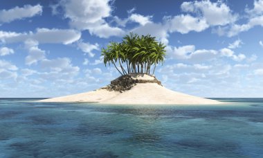 palmiye ağacı ile ada