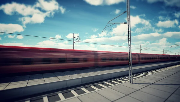 Hochgeschwindigkeitszug im Bahnhof — Stockfoto