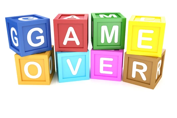 Bloque de juguete con la frase Game Over — Foto de Stock