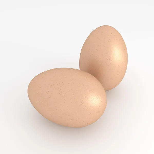 Два изолированных яйца — стоковое фото