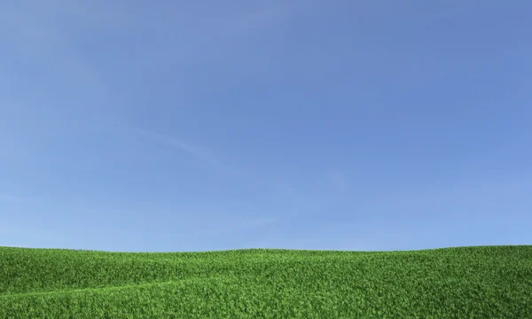 Blauwe hemel en groene heuvel — Stockfoto
