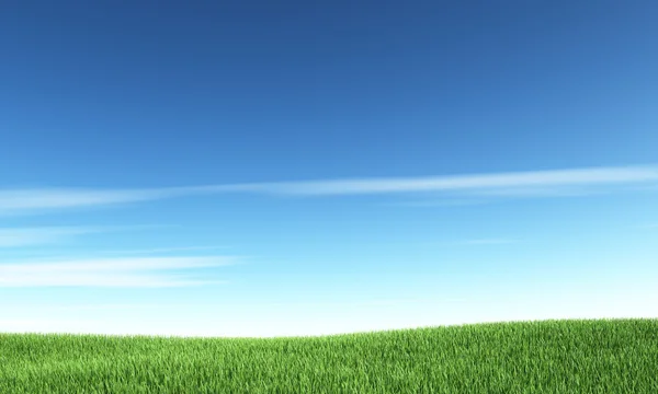 Céu azul e colina verde — Fotografia de Stock