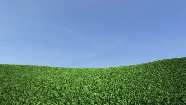 Blue sky and green hill — Stock Photo, Image