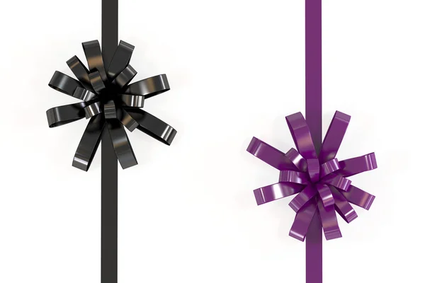 Изолированная чёрная и фиолетовая лента — стоковое фото