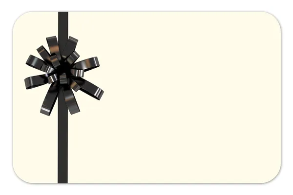 Gift Card with Black Ribbon — Stock Photo, Image