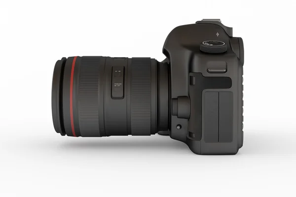 Reflex digitális fényképezőgép, oldalnézet — Stock Fotó