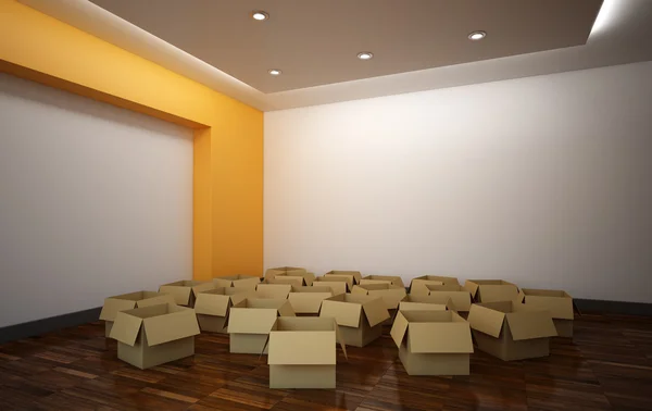 Empty Boxes in the Room — Stock Photo, Image