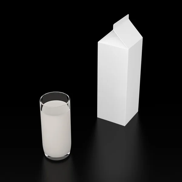 Bottiglia e bicchiere da latte — Foto Stock