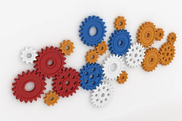 Colorful plastic gears — Stock Photo, Image