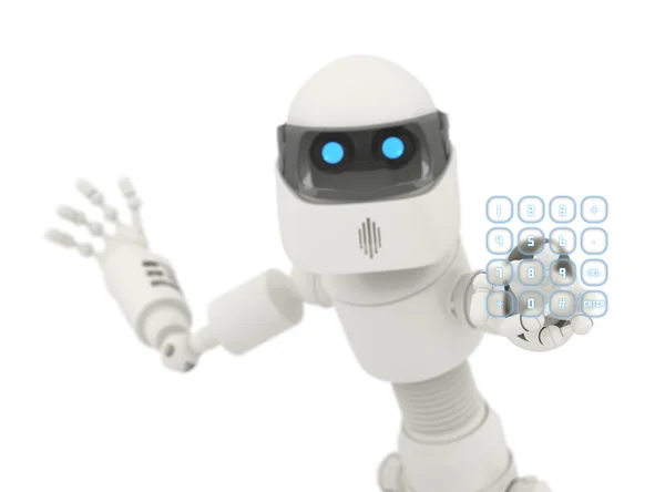 Robot that point on digital interface — Stock Photo, Image