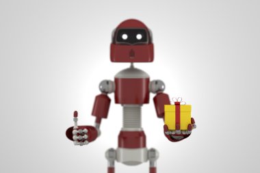 hediye kutusu ile robot
