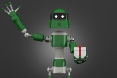 hediye kutusu ile robot
