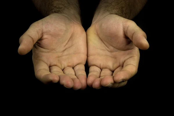 Mãos estendendo-se para a câmera — Fotografia de Stock