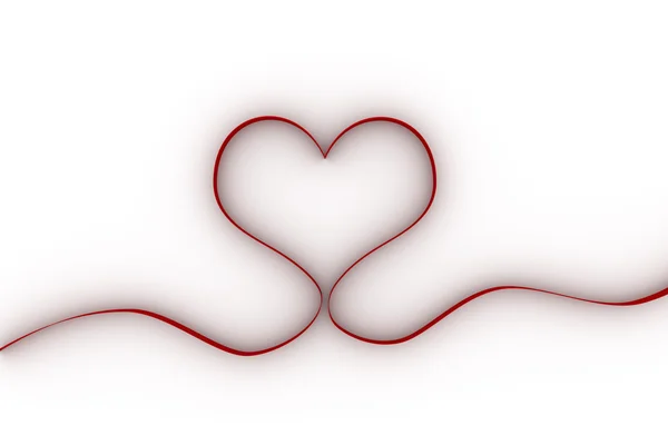 Heart with red ribbon — Stock Photo, Image