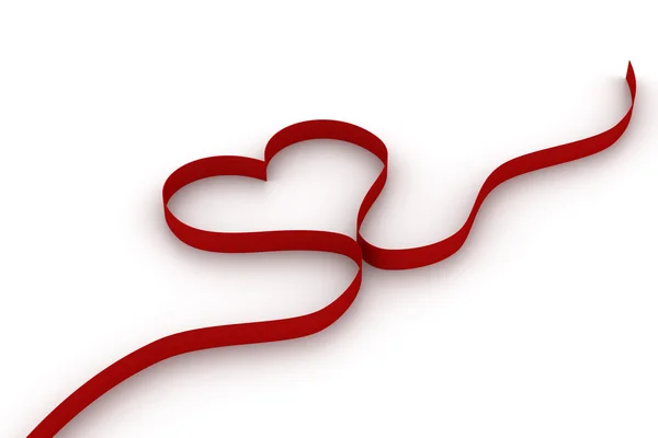 Heart with red ribbon — Stock Photo, Image