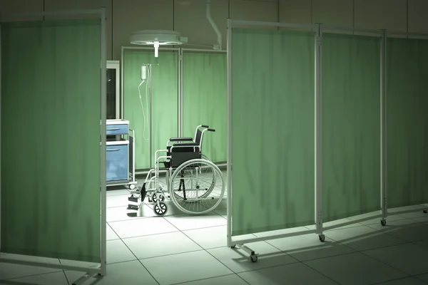 Fauteuil roulant dans la chambre d'hôpital — Photo