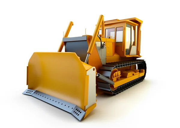 Bulldozer aislado en blanco — Foto de Stock