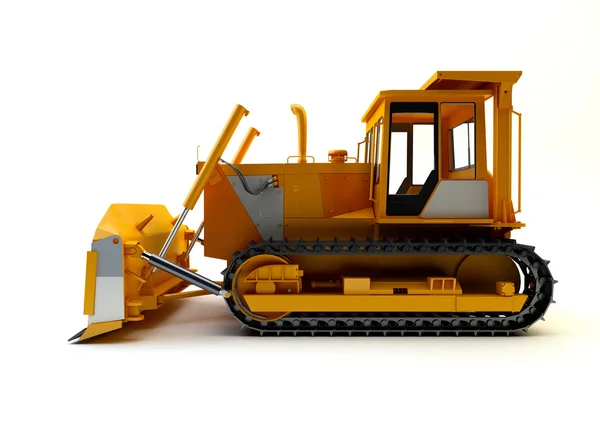 Bulldozer aislado en blanco — Foto de Stock