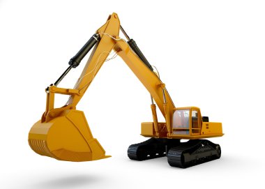 beyaz izole Ekskavatör