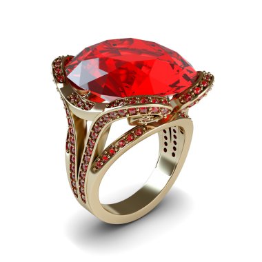 Beyaz arka plan üzerinde izole altın alyans