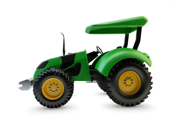 Modern green farm tractor isolated on white background — Stock Photo, Image