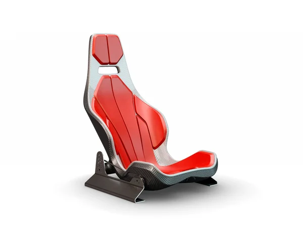 Racing leather carbon fiber seat isolated on white background — Stock Photo, Image