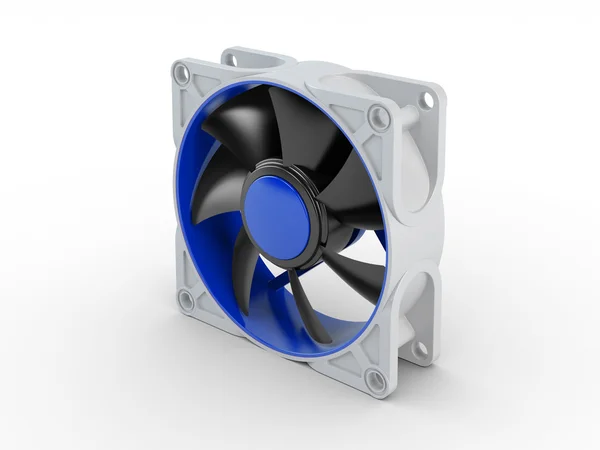 Výkon počítače, Chladící ventilátor, izolované na bílém pozadí — Stock fotografie