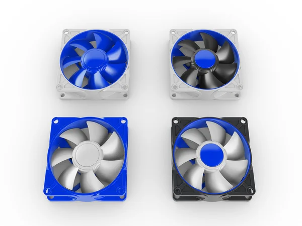 Computer performance cooling fans isolated on white background — Stock Photo, Image