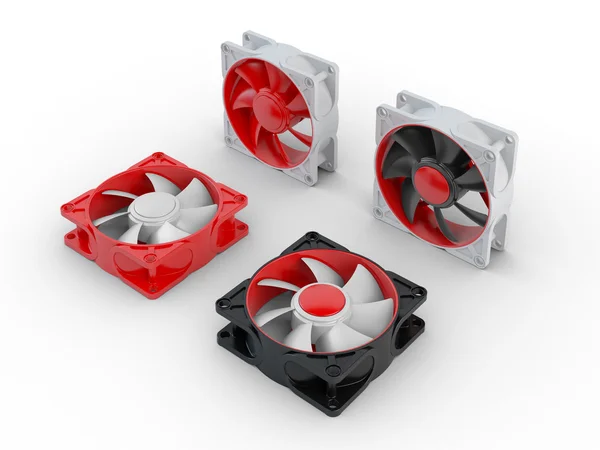 Computer performance cooling fans isolated on white background — Stock Photo, Image