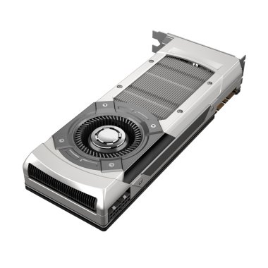 beyaz zemin üzerinde güçlü bilgisayar grafik kartı 