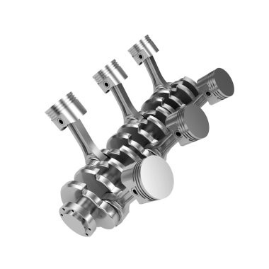 v6 motor piston beyaz izole