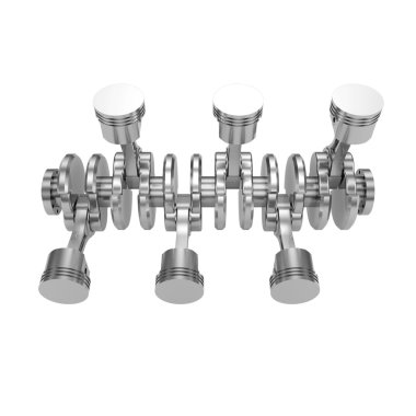 v6 motor piston beyaz izole