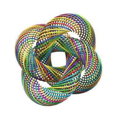 soyut renkli katmanlı torus isloated beyaz