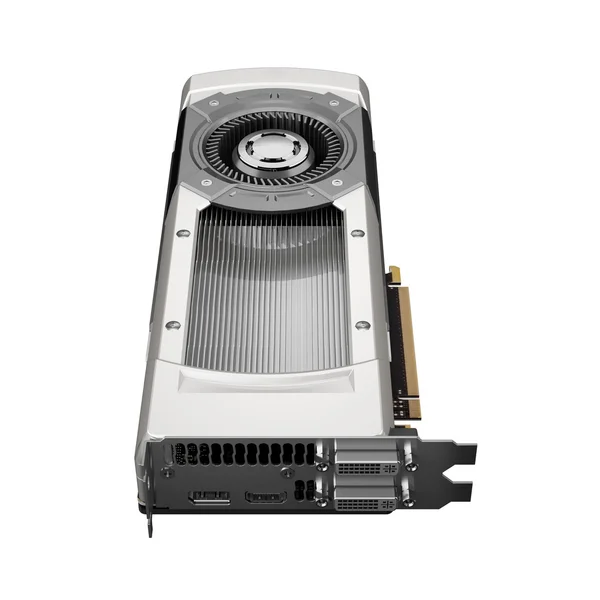 Powerful computer graphic card on white background — Stock Photo, Image