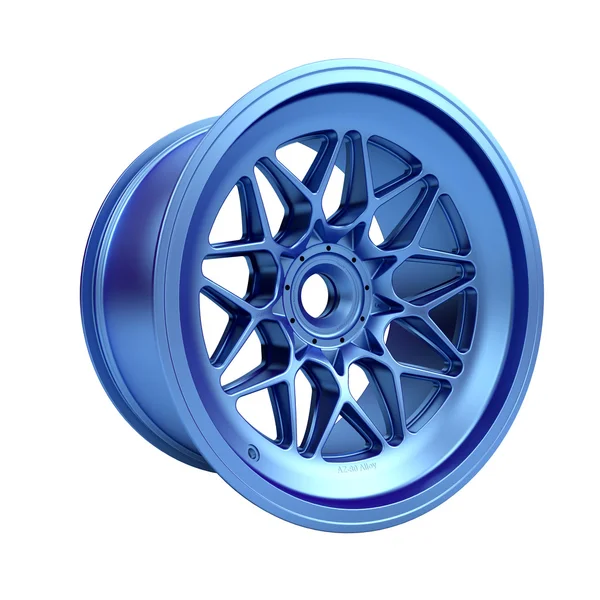 Polished chrome rim wheel on white — Stock Photo, Image