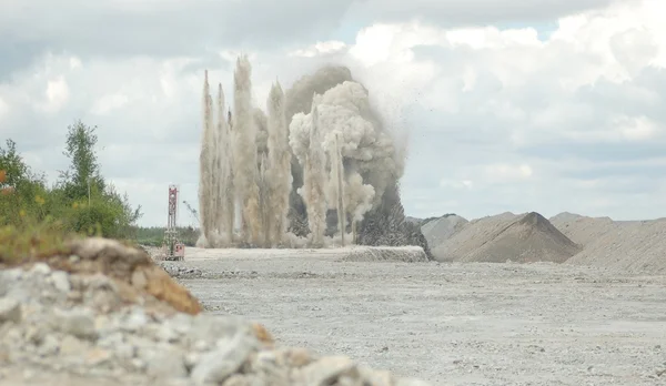 Blast in open pit — Stock Photo, Image